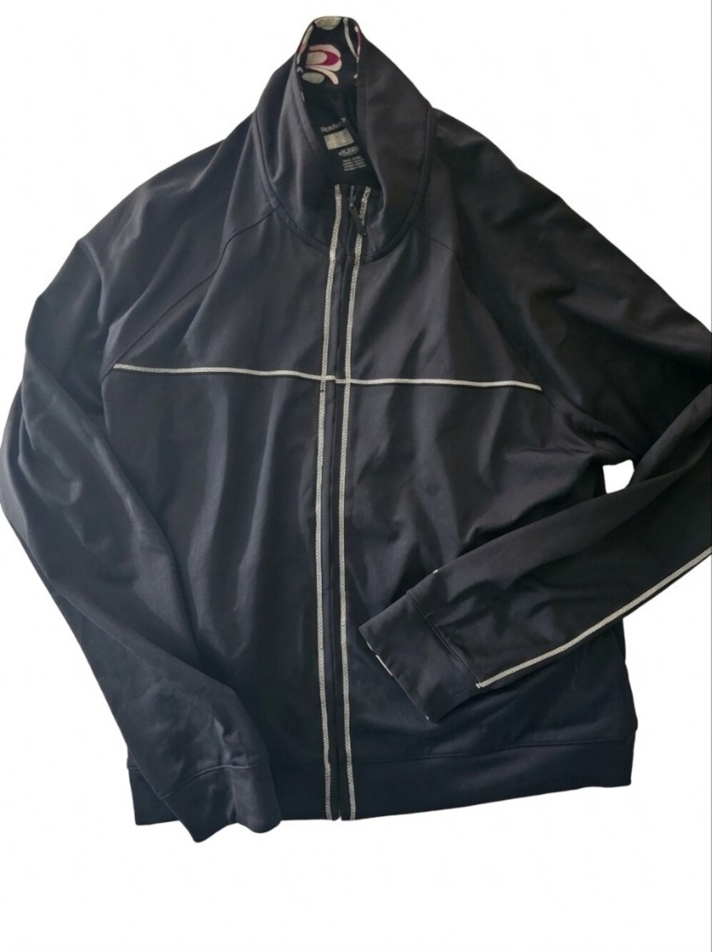 Reebok Black Lightweight Jacket with Silver Piping